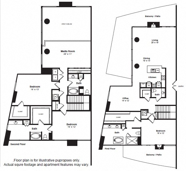 Penthouse 5 floor plan at The Monarch by Windsor, 801 West Fifth Street, 78703